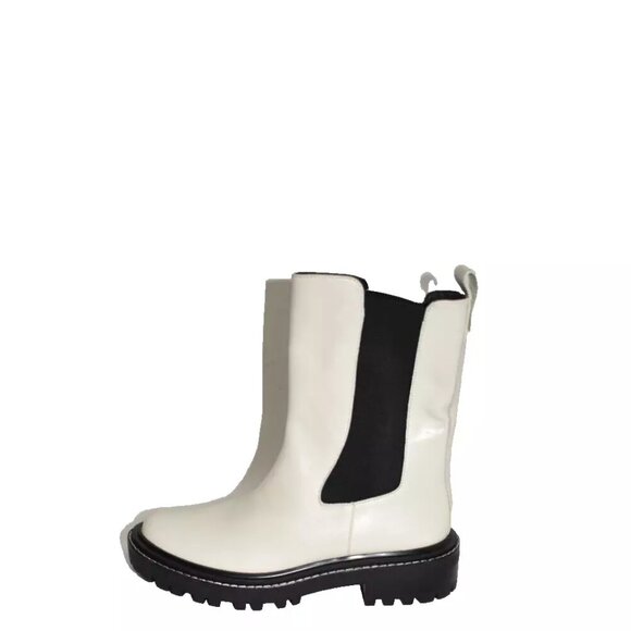 NEW! TORY BURCH BENTON IVORY WHITE LUG SOLE PLATFORM CHELSEA BOOT - Picture 3 of 6